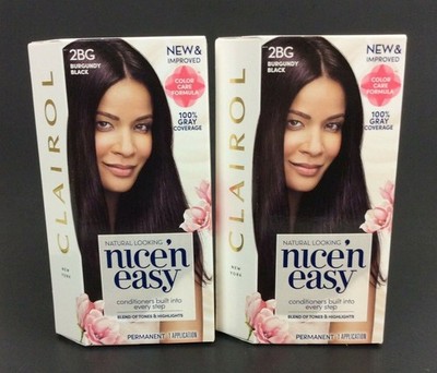 Clairol Nice N Easy Permanent Hair Color 2-Pack 2BG Burgundy Black