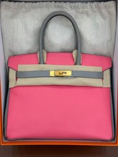 Auth Hermès Birkin 30 HSS Handbag Rose Lipst...
