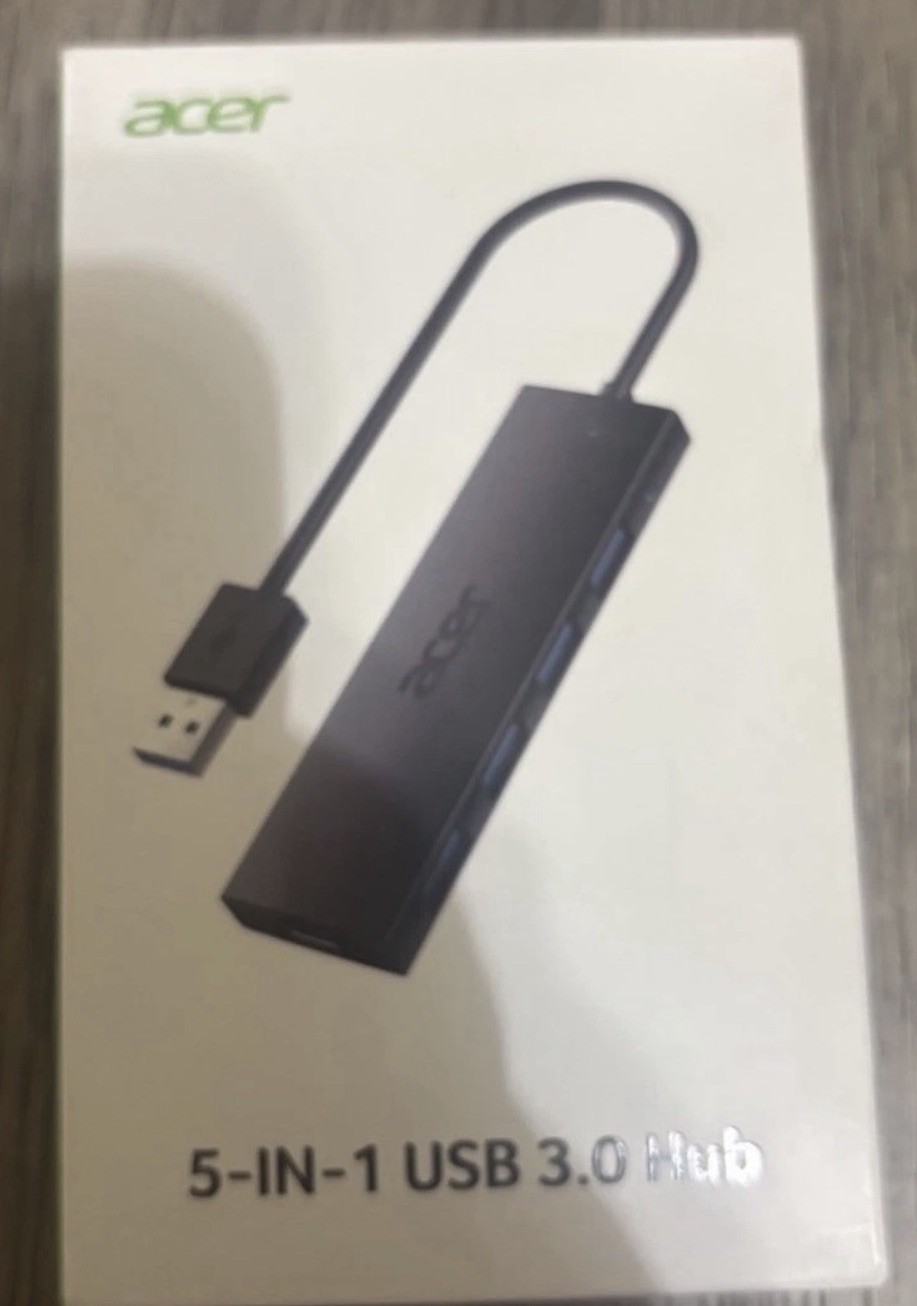 Acer 5-in-1 USB Hub 3.0 Black, 4 Ports ODK350