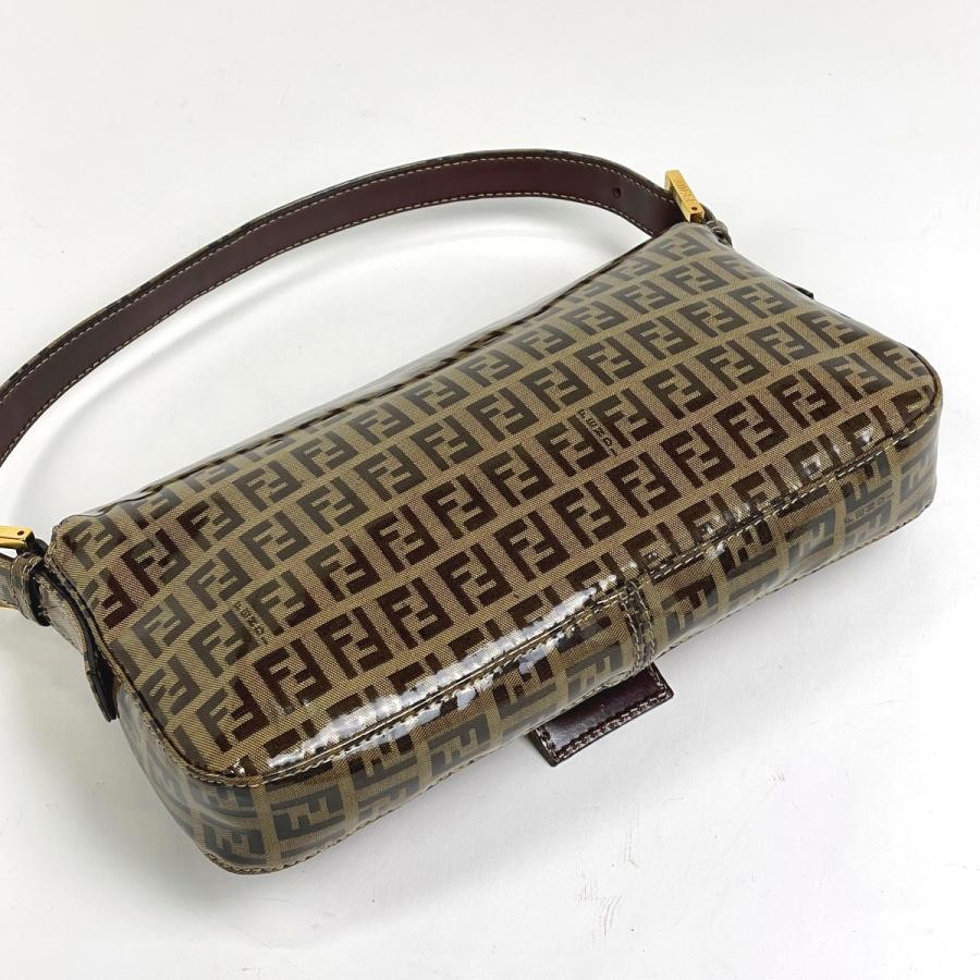 FENDI Zucchino Mamma Baguette Handbag Brown Coated Canvas 26424 #BS1194 thumbnail 2