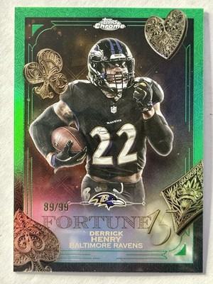 2025 Topps Chrome Green REFRACTOR Derrick Henry /99 Fortune 15 #F15-10 (SB)