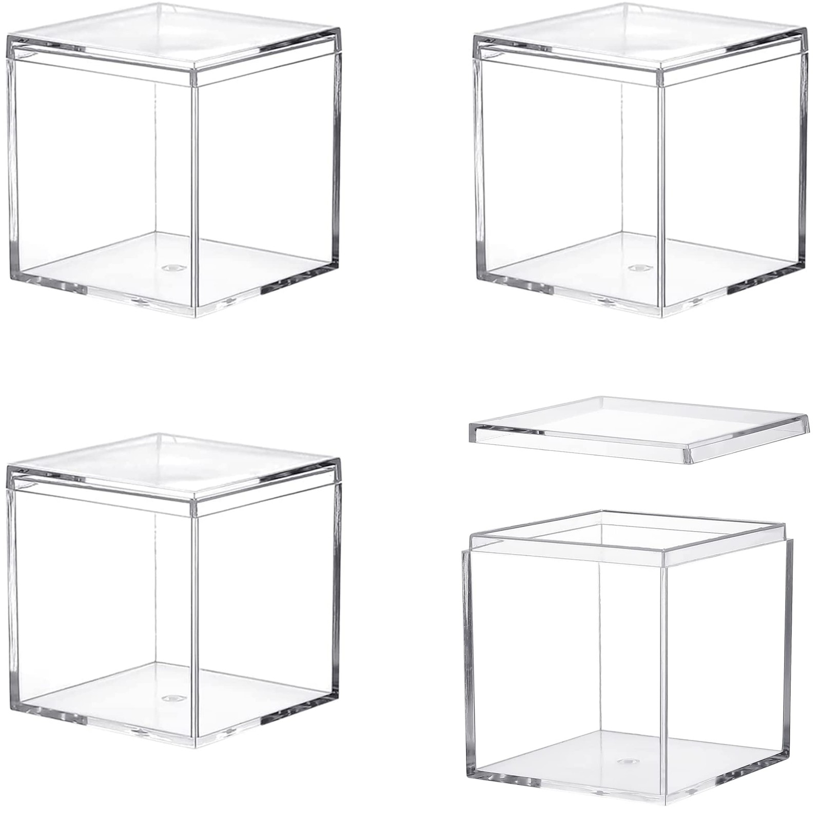 Large Clear Acrylic Display Box with Lid Transparent Square Storage Cube