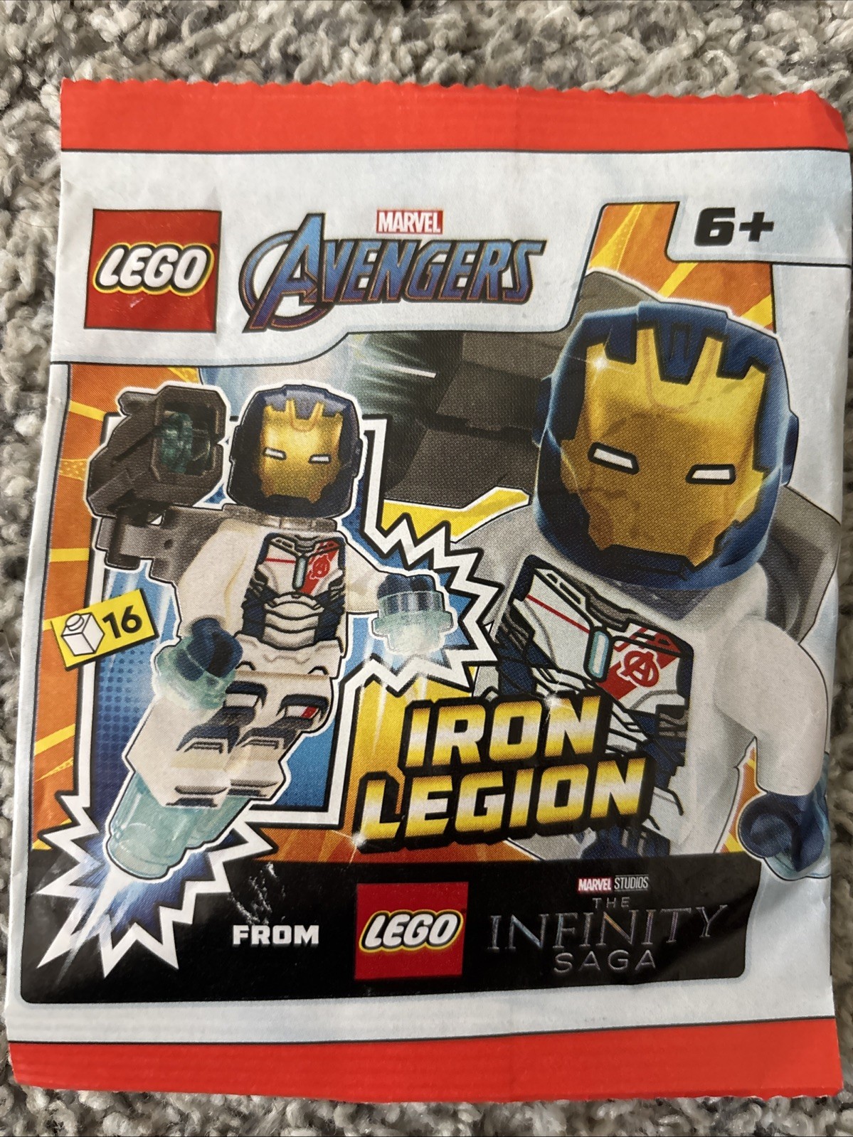 Lego Marvel Iron Legion Minifigure in Collectible Paper Bag