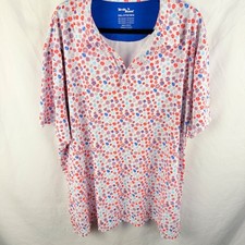 Birdie Bound Red White Blue Fireworks Pattern Golf Polo 3XL Breathable