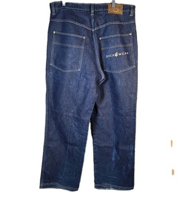 Rocawear jeans, blue, vintage baggy pants, 90s hip hop, 1990s, Roca Wear size 40