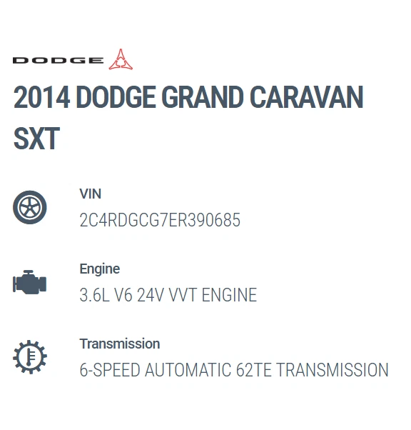 Dodge Grand Caravan 2011-2014 receptor de encendido con llave y VIN # P68105736AE OEM Foto 3 de 4