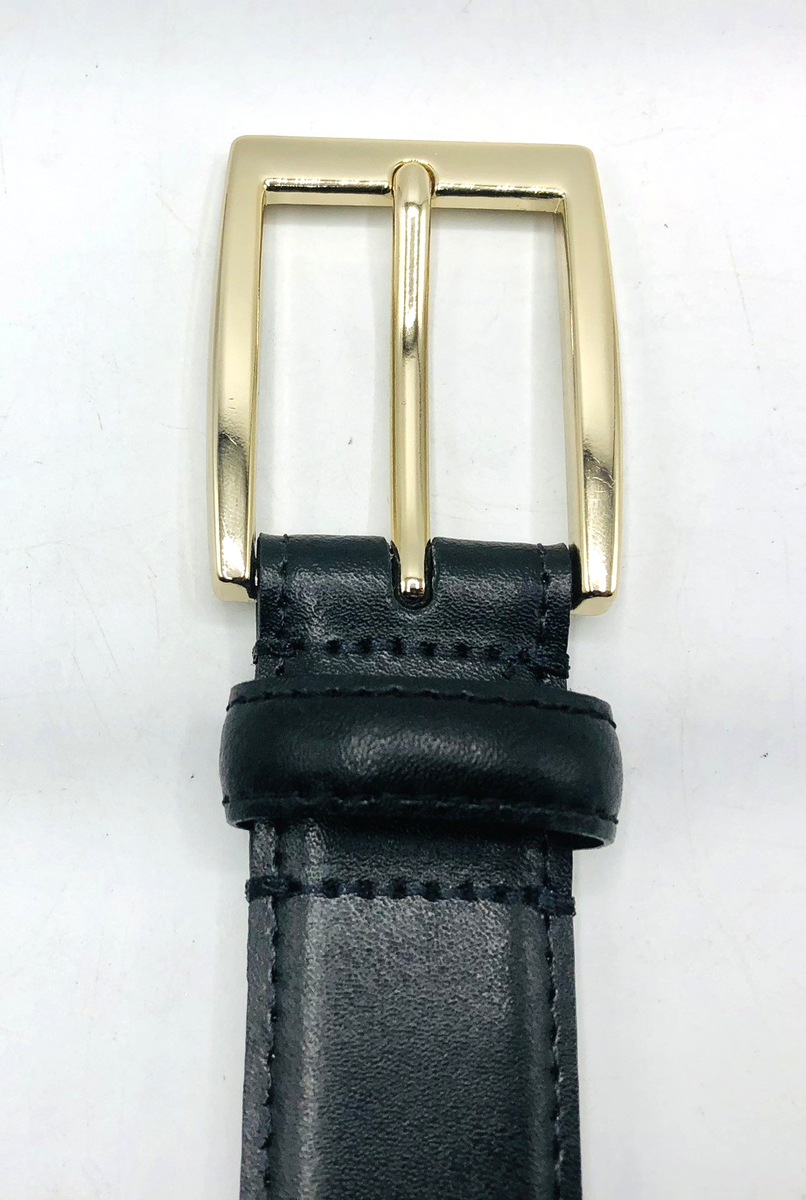Brooks Brothers Black Genuine Leather Belt Gold Tone Single  display picture 3