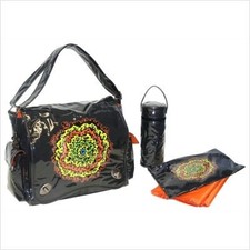 Kalencom Diaper Bag Sam Orange, Bottle Bag, Change Pad, Zipper Bag 16x6x12"H