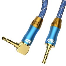 EMK 90 Degree Right Angle Aux Cable 24K GoldPlated,Sound Quality Audio Stere...