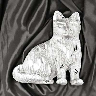 Anhänger Katze 925 Sterling Silber teil matt Silberanhänger Katzenanhänger