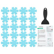 20 Pack Flower Bathtub Non Slip Stickers 3.9 x 3.9 Inch, Blue