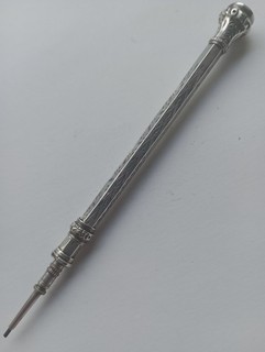 Victorian silver retractable propelling pencil C.1890. Working.