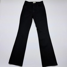 L'AGENCE Oriana High Rise Straight Leg Jeans Noir Black Size 25 Made in USA