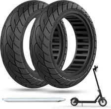 10x2.125 Scooter Tire, 10 inch Solid Rubber Tires Tubeless Front or 2 black 