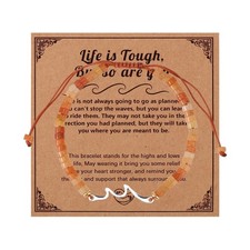 Get Well Gifts for Women, Inspirational Nature Wave Bracelets Natural Stone Bead