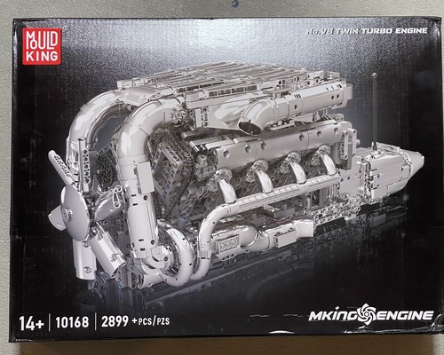 Mould King 10168 V8 Engine Turbo Motor Model Building Block Adult STEM Gift Toy