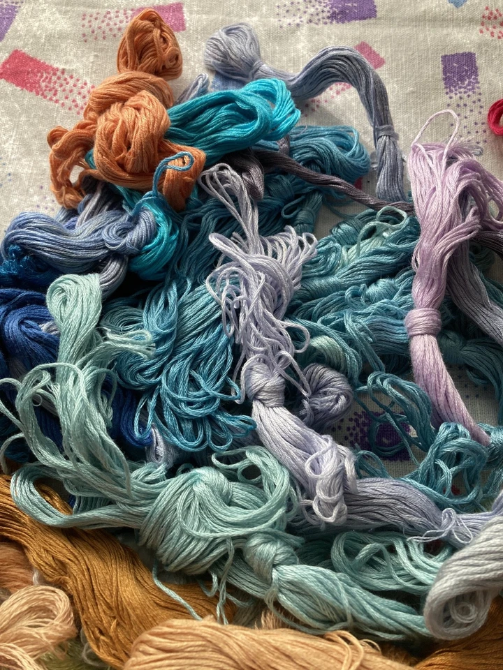 Huge Lot of Vintage DMC Cotton Embroidery Floss Remnants, Embellishment Yarn - Image 3 of 4