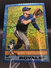 2025 Topps Heritage High Number Light Blue Sparkle #696 Mike Yastrzemski, Kansas