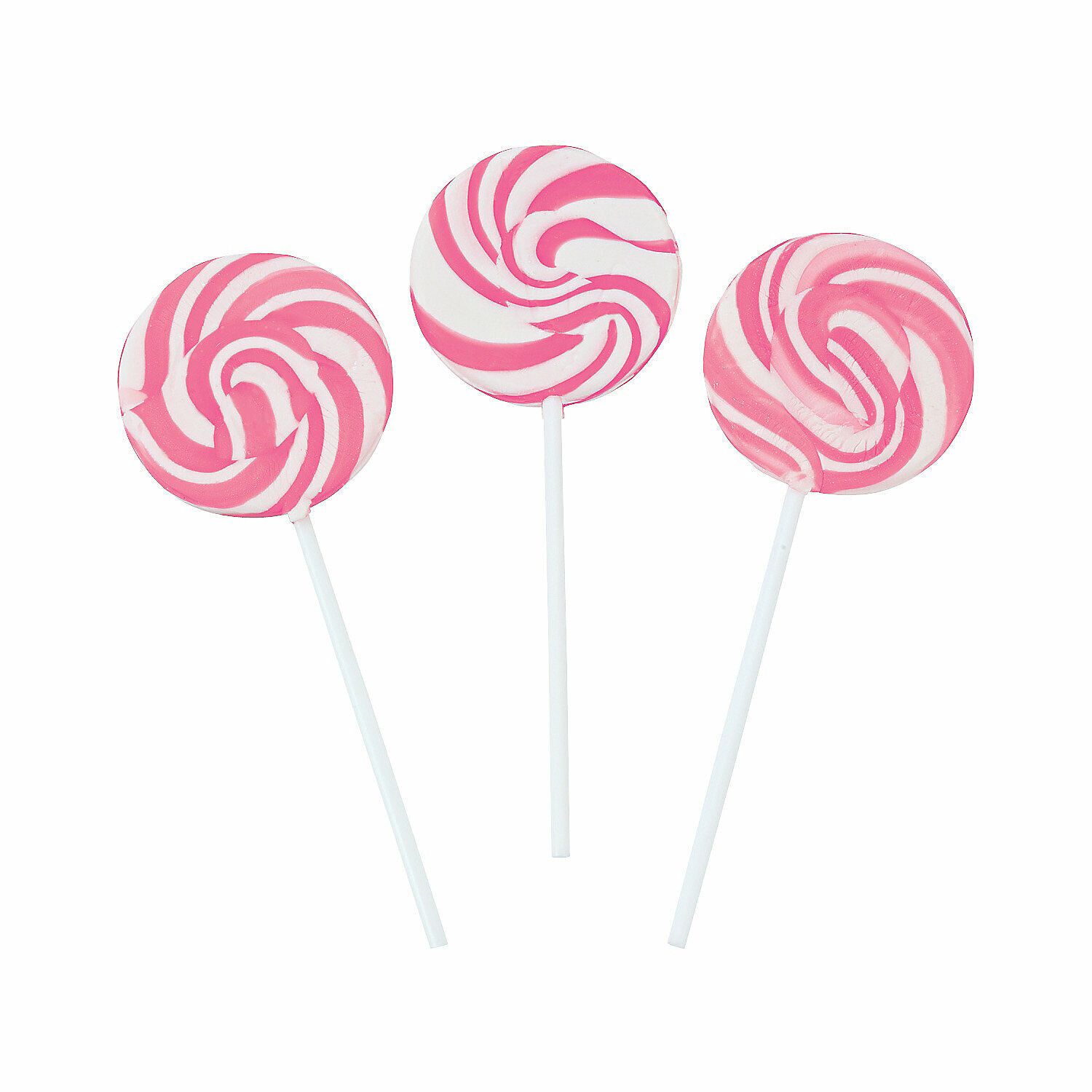 Pink Swirl Lollipop Suckers - 24 Individually Wrapped Pieces