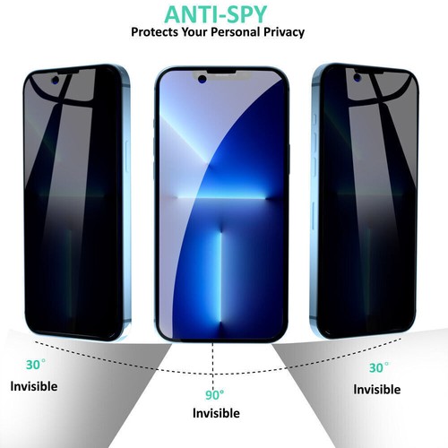 Pack 2 Protection Ecran Intégrale en Verre Trempé Confidentialité pour iPhone 13 Pro Max Mini - Photo 6/136