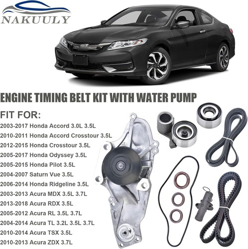 Timing Belt Kit with Water Pump Compatible with 2003-2018 Honda Accord Crosstour - Picture 4 of 5