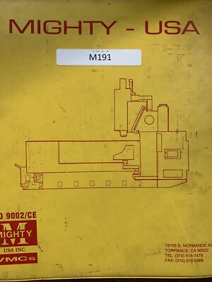 Mighty Parameter Table Parts List Manual - VMC-850, HV-35, VMC-850A, HV-35A-M191