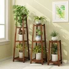 2/3/4-Tier Corner Tall Plant Stand Planter Wood Rack Flower Pots Holder Holder