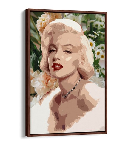 MARILYN MONROE ARTE POP MARGARITA FLORAL - EFECTO FLOTANTE LONA ARTE PARED IMPRESIÓN FOTO - Imagen 2 de 12