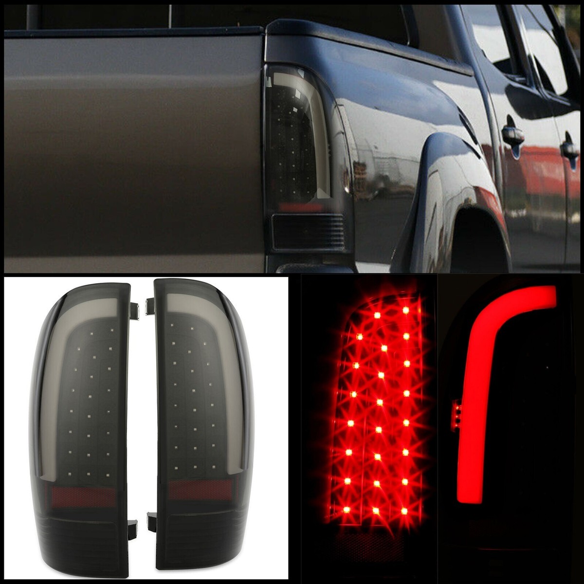 For Toyota Tacoma 2005-2015 LED Tail Lights Black Smoked Rear
