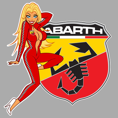 ABARTH right pin up right vinyl sticker laminated
