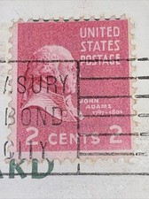 1955 VINTAGE POSTCARD FL JOHN ADAMS RED 2 Cent