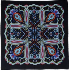 80's Paisley Bandana Electric Colors Hippie Scarf Biker Hair Tie Mask Head Wrap