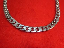 18-36" MENS STAINLESS STEEL SILVER 9MM CURB CHAIN NECKLACE W/SPECIAL CLASP