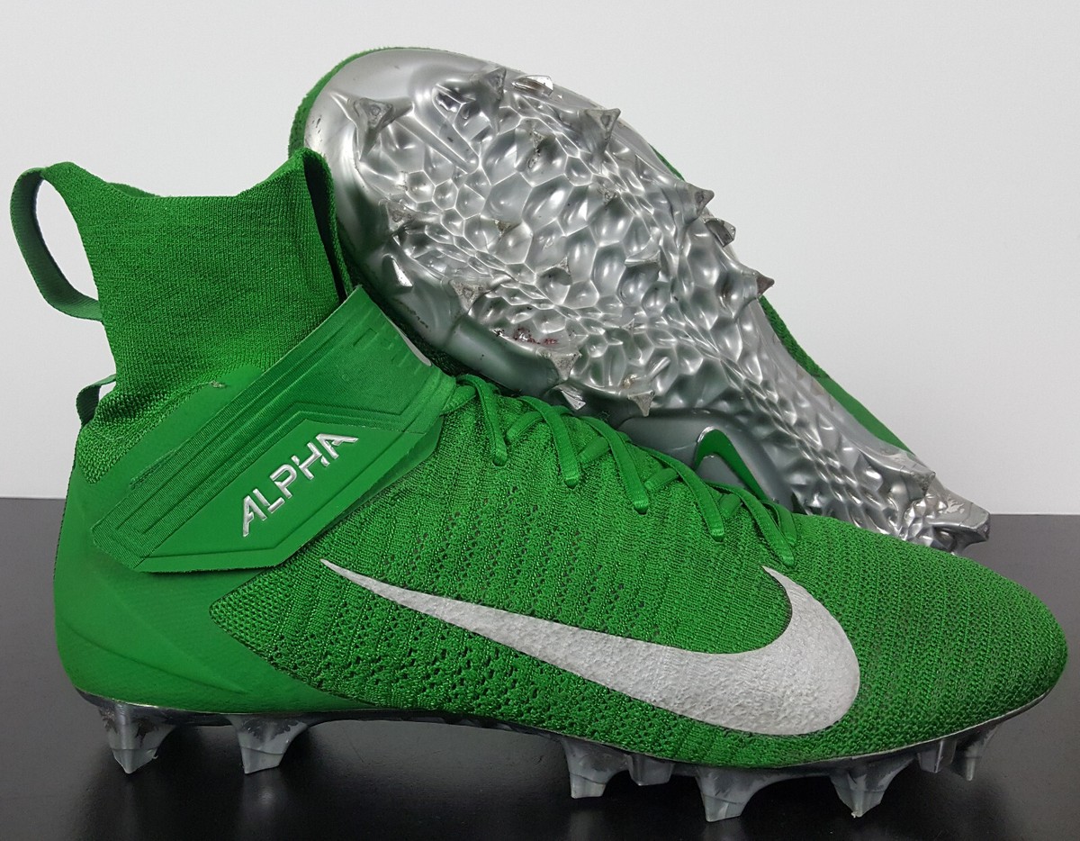 NIKE ALPHA MENACE ELITE 2 FOOTBALL CLEATS OREGON DUCKS PLAYER WORN
