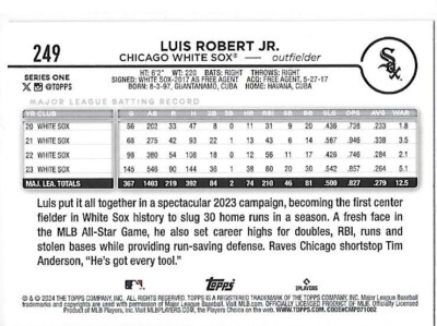 2024 Topps Series 1 Baseball Rainbow Foil Luis Robert Jr White Sox
