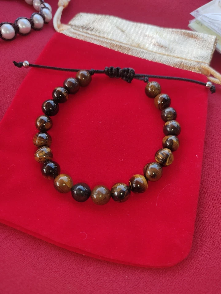 Bracciale In Occhio Di Tigre Regolabile - Immagine 3 di 4