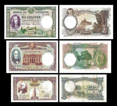 2x 50,500, 1,000 Escudos - Issue 1932 & 1934 Chapa 5 - Reproduction - 14