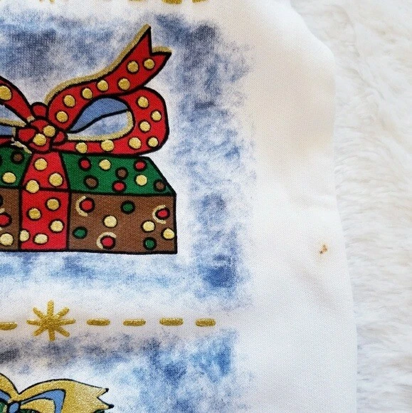 KWBL Vintage Ugly Christmas Sweater Size S White