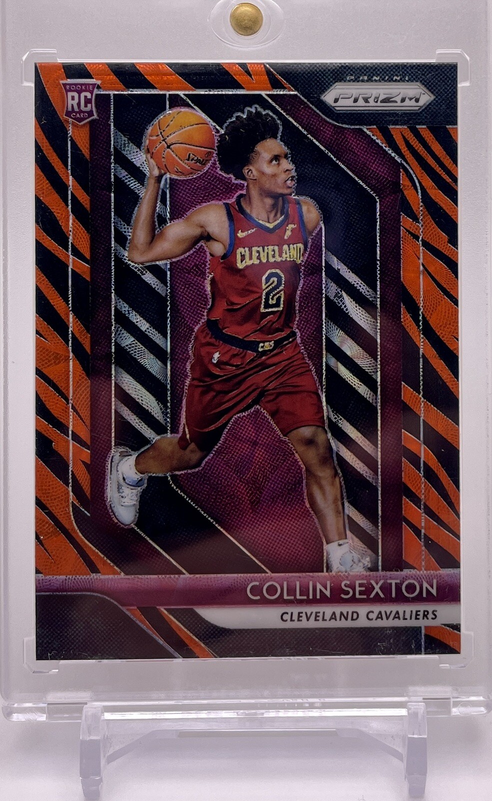 2018-19 Panini Prizm Collin Sexton Tiger Stripe Rookie SSP Cavs Jazz RC GEM