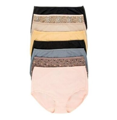 Felina 8 Pack Womens Panties Cotton Stretch Brief Extra Large High Waist Small