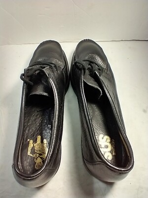 SAS Amigo Black Leather Comfort Laceup Shoes Men display picture 2
