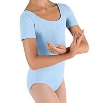 Bloch womens Nejor Microlux Camisole Leotard Pastel Blue Size S New With Tags