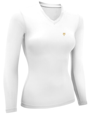 women's thermal v neck tops