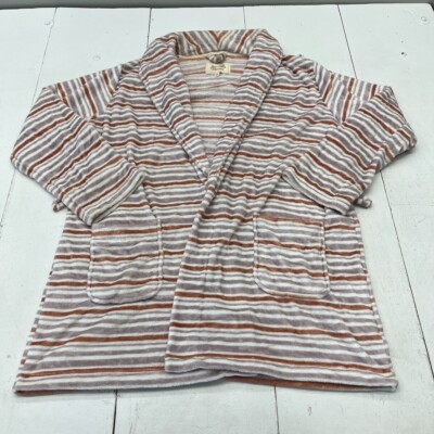 Boston Traders Red & Purple Striped Long Sleeve Bath Robe Women's Size XL