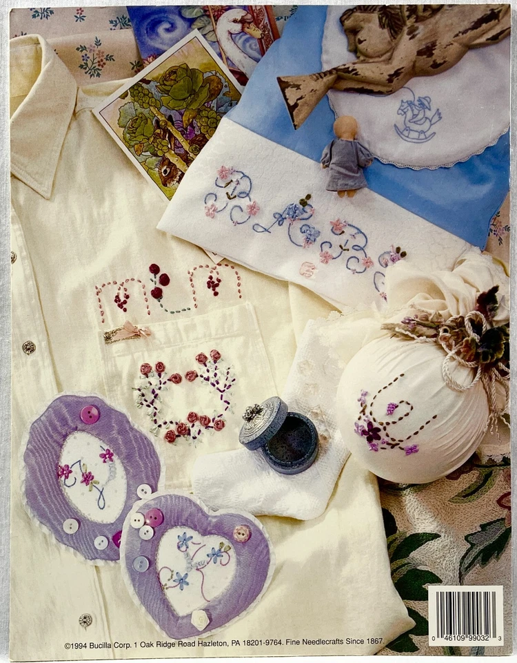 Bucilla 1994 cinta bordado monogramas y más libro de patrones 12 diseños 15544 Foto 4 de 4