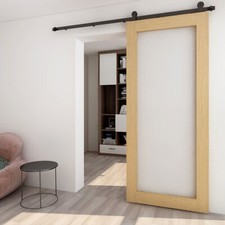 4FT -20FT Sliding Barn Door Hardware Track Single/Double Door Kit,Closet/Kitchen