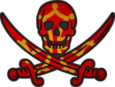 Pirate Jack Rackham Calico Sticker Flag Occitanie