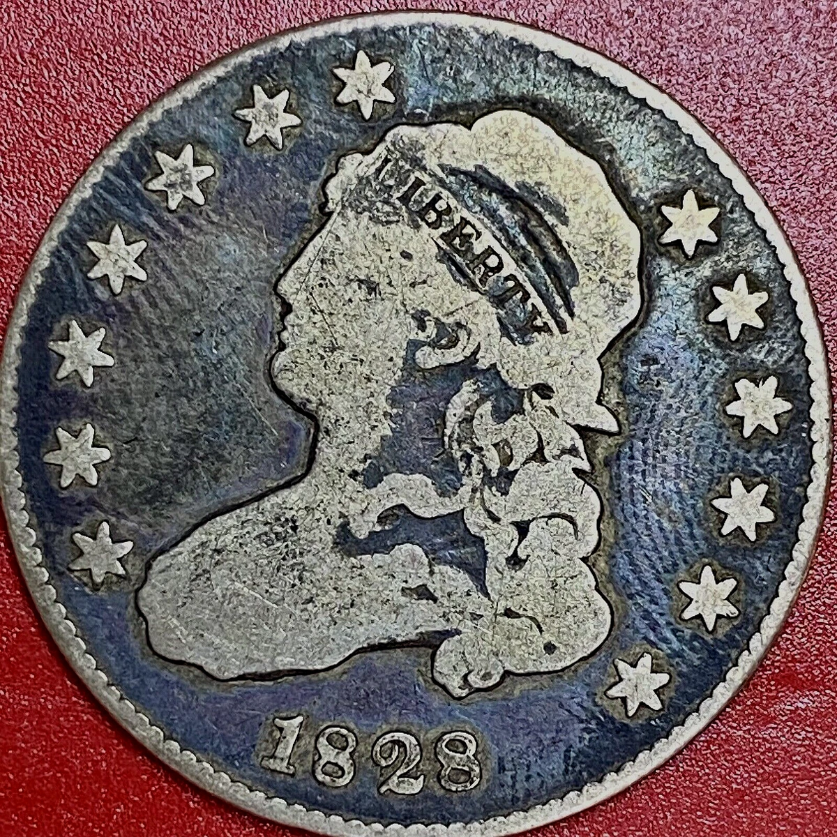 (PCGS鑑定品) アメリカ合衆国　キャップドバスト(文字縁タイプ) 1828 1828 50C Square 2, Small 8s, Sm. Letters (Regular Strike) Capped