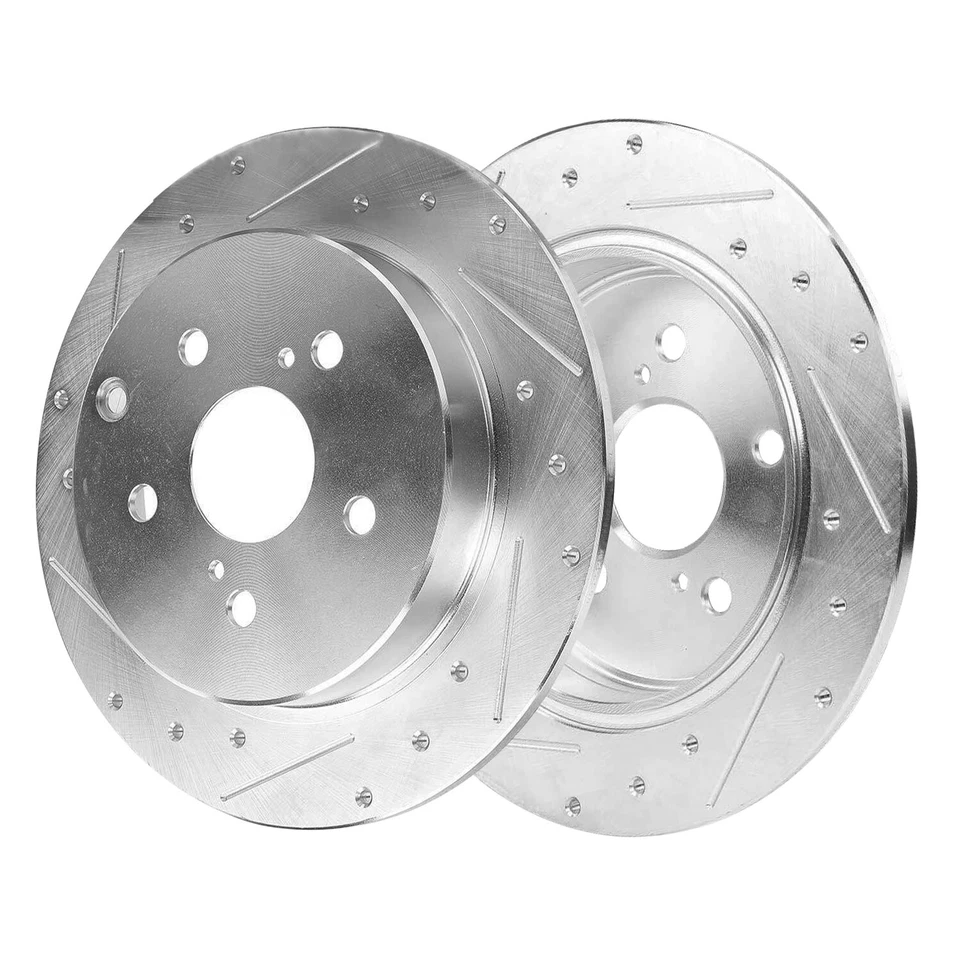 Rotores de freno de disco traseros perforados de 11,42" (290 mm) para Toyota Mirai Prius V 2012-2020 Foto 3 de 4