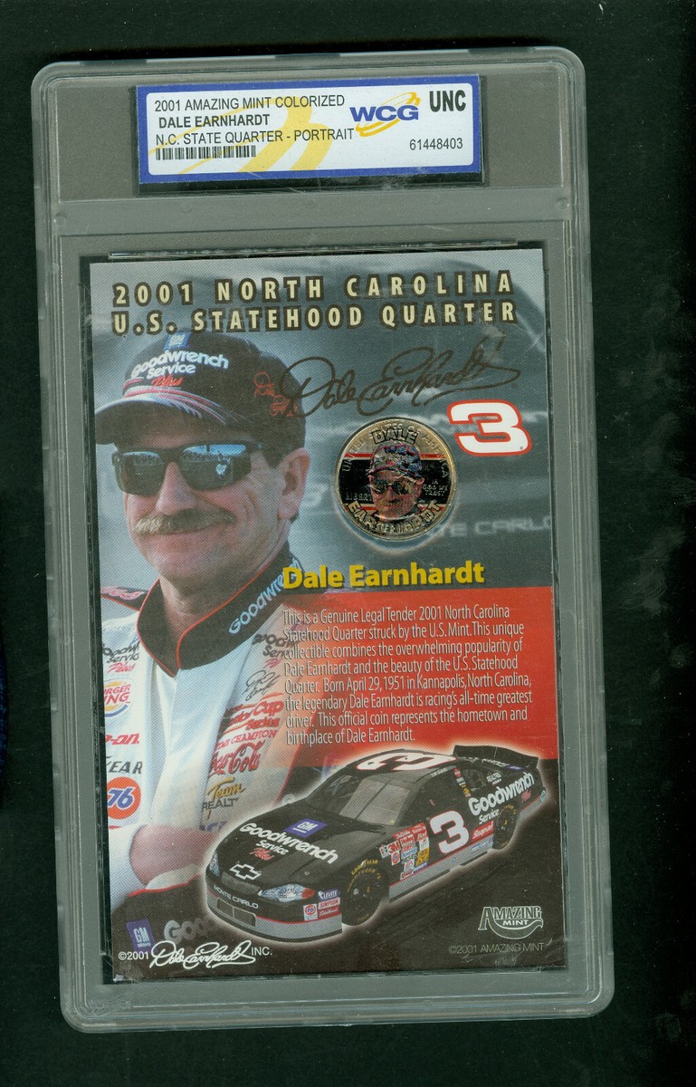 Dale Earnhardt Colorized Image 2001 North Carolina Quarter WCG